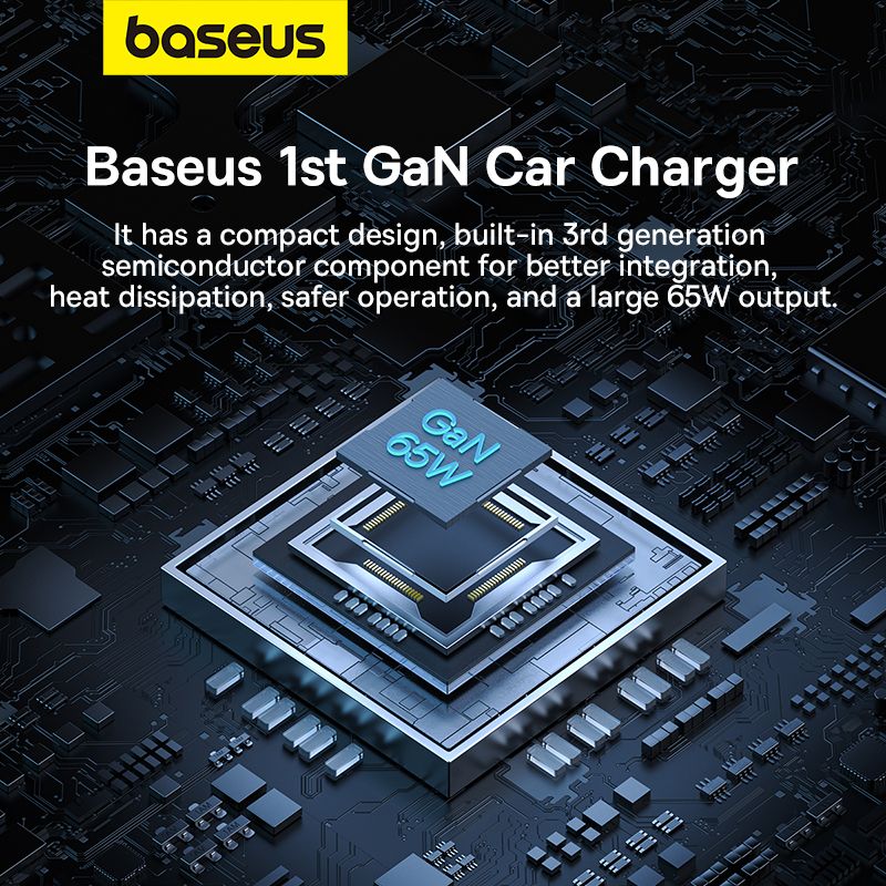Tẩu Sạc Nhanh Dùng Trên Ô Tô Baseus Golden Contactor Pro GaN Fast Charging Car Charger U+2C 65W