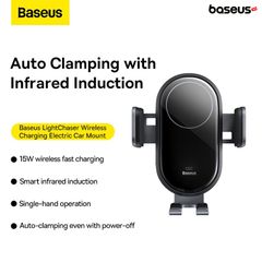 Giá Đỡ Điện Trên Ô Tô Baseus LightChaser Series Tự Động Đóng Mở Điện Thoại (Wireless Charging Electric Car Mount 15W)