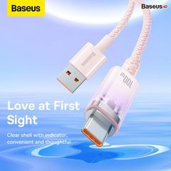 Cáp Sạc Nhanh Tự Ngắt Baseus Explorer Series 2 USB to Type-C 100W dùng cho Samsung Huawei Xiaomi Honor (Smart Power-Off with Smart Temperature Control, Fast Charging Cable)