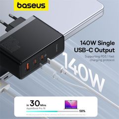 Bộ Sạc Nhanh Baseus GaN5 Pro Digital 160W Cho Laptop Macbook iPhone Samsung (Fast Charger 2C+U PD3.1 QC PPS SCP FCP AFC)