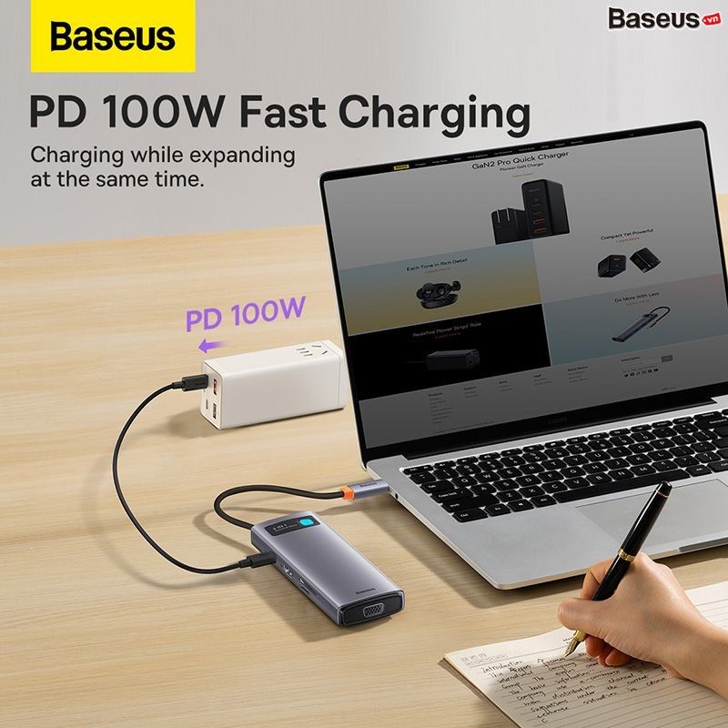 Bộ Hub Mở Rộng Đa Năng Baseus Metal Gleam Multifunctional Gen2 Cho Macbook/Laptop/iPad/Smartphone/Tablet (Gen2 New Upgrade Edition)