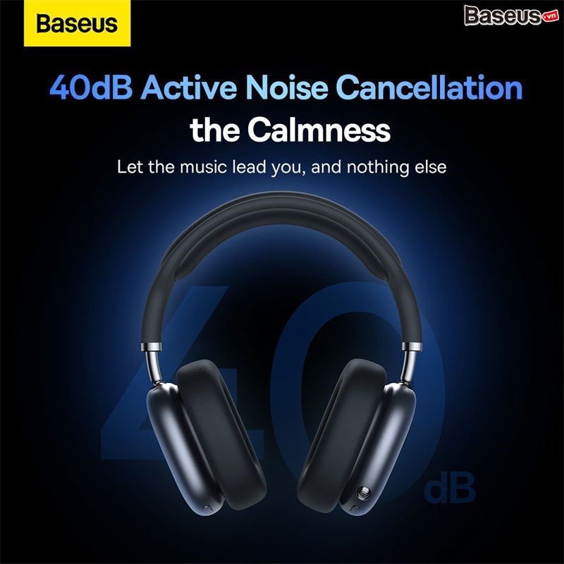 Tai Nghe Chụp Tai Không Dây, Chống Ồn Chủ Động Baseus Bowie H2 ANC, 3D (Bluetooth 5.2, GPS - APP Control, Nearly No-delay Noise-Cancelling Wireless Headphones)