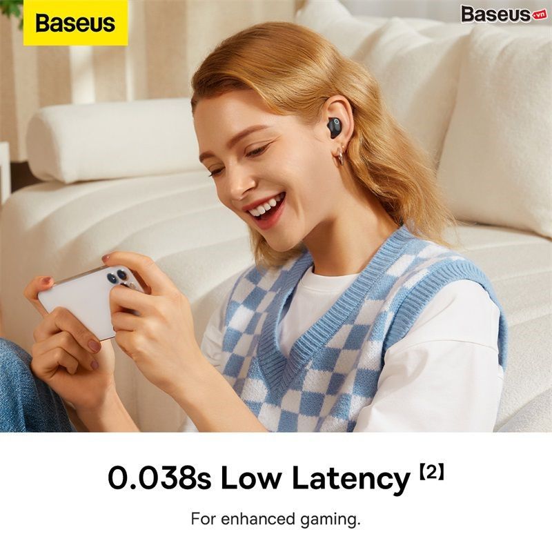 Tai nghe Chống Ồn Bluetooth Baseus Bowie WM05 True Wireless Earphones creamy