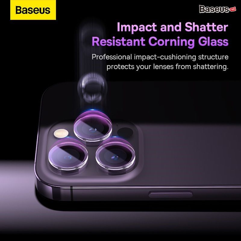 Kính Cường Lực Chống Trầy Cho Camera Baseus Glare Repelling Corning Glass Lens Protector Cho iPhone 14 Series