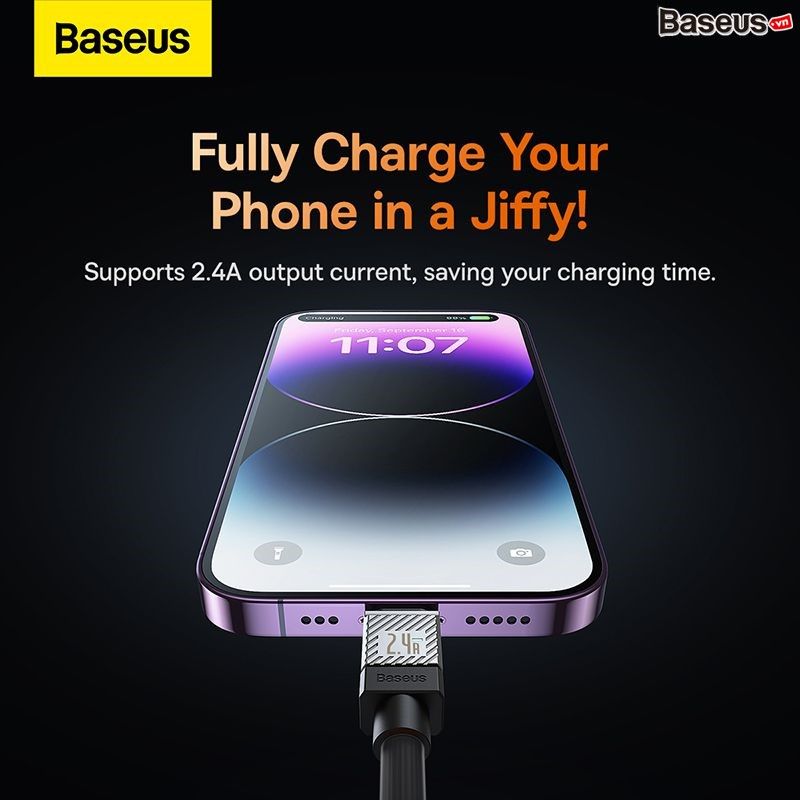 Cáp Sạc Nhanh Baseus CoolPlay Series Usb A to Lightning 2.4A Cho iPhone iPad (Fast Charging Cable Data)