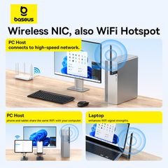 USB Wifi Baseus FastJoy Series WiFi Adapter (Ăngten Ngoài)