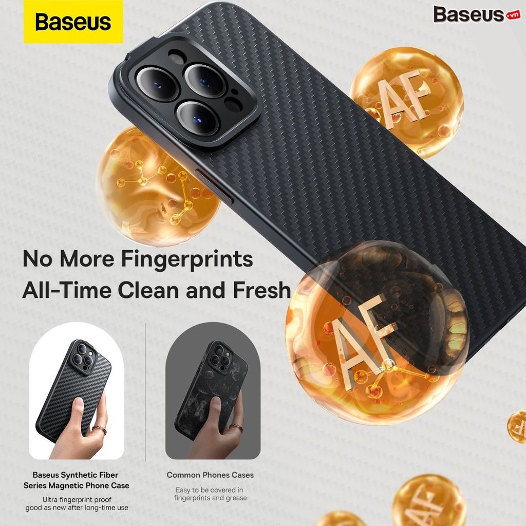 Ốp Lưng Từ Tính Baseus Synthetic Fiber Series Magnetic Phone Case Cho iPhone 14 Sợi Tổng Hợp Aramid Siêu Bền (Tặng Kèm Kính Cường Lực)