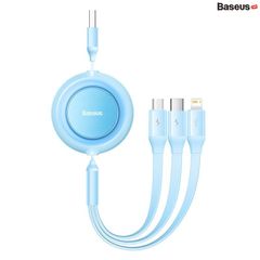 Cáp Sạc Dây Rút Thế Hệ Mới Baseus Bright Mirror 2 Series Retractable 3-in-1 Fast Charging Data Cable (USB to M+L+C 3.5A 1.1m)