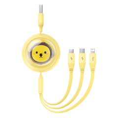 Cáp Sạc Nhanh Đa Năng Baseus Leo Retractable Charging Cable 3-in-1 USB to M+L+C 3.5A 1.1m