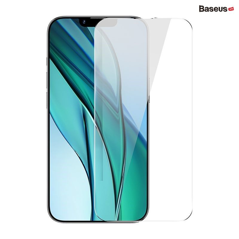 Kính Cường Lực Full HD 8K Cho iPhone 14 series Baseus All-glass Crystal Tempered Glass Film 0.3mm New 2022 (Full kính, full viền, Bộ 2 cái + Khung cố định hỗ trợ dán)