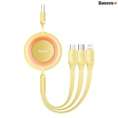 Cáp Sạc Dây Rút Thế Hệ Mới Baseus Bright Mirror 2 Series Retractable 3-in-1 Fast Charging Data Cable (USB to M+L+C 3.5A 1.1m)