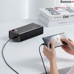 Pin Sạc Dự Phòng Baseus Adaman Digital Display Fast Charge Power Bank 40000mAh 22.5W (With Simple Series Charging Cable USB to Type-C 0.3m Black)