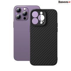 Ốp Lưng Từ Tính Baseus Synthetic Fiber Series Magnetic Phone Case Cho iPhone 14 Sợi Tổng Hợp Aramid Siêu Bền (Tặng Kèm Kính Cường Lực)