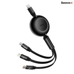 Cáp Sạc Dây Rút Công Suất 100W Baseus Bright Mirror 3 in 1 Series 2 (USB to Type C/Lightning/Micro USB Retractable Data Cable)