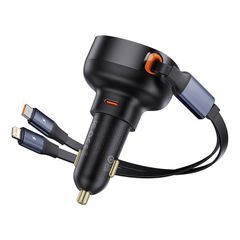 Tẩu Sạc Ô Tô Baseus Enjoyment Pro Car Charger Tích Hợp Cáp Type C & iPhone Cable 60W