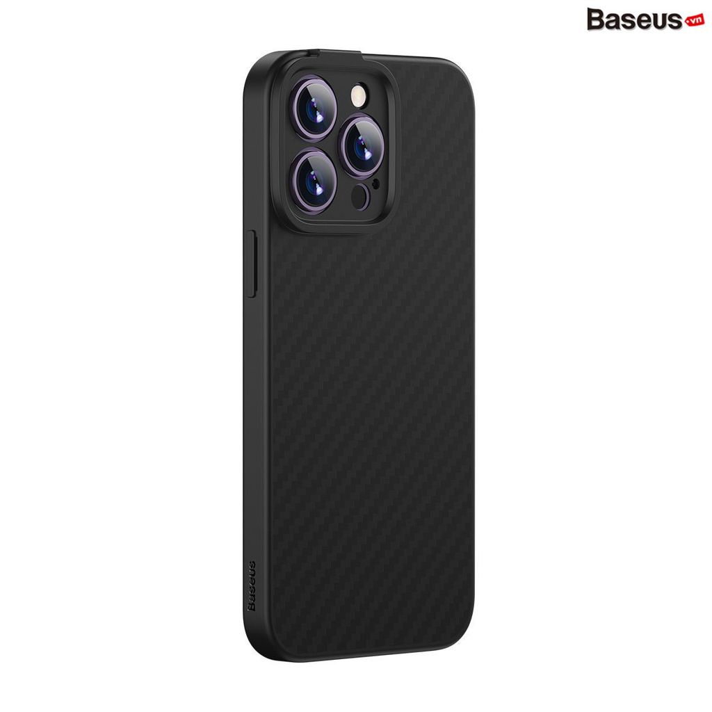 Ốp Lưng Từ Tính Baseus Synthetic Fiber Series Magnetic Phone Case Cho iPhone 14 Sợi Tổng Hợp Aramid Siêu Bền (Tặng Kèm Kính Cường Lực)