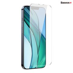 Kính Cường Lực Chống Bụi Màn Loa Dùng Cho IPhone Baseus All-glass Crystal Tempered Glass Film 0.3mm cho iPhone 14 Series (Full kính, full viền, Bộ 2 cái + Khung cố định hỗ trợ dán)