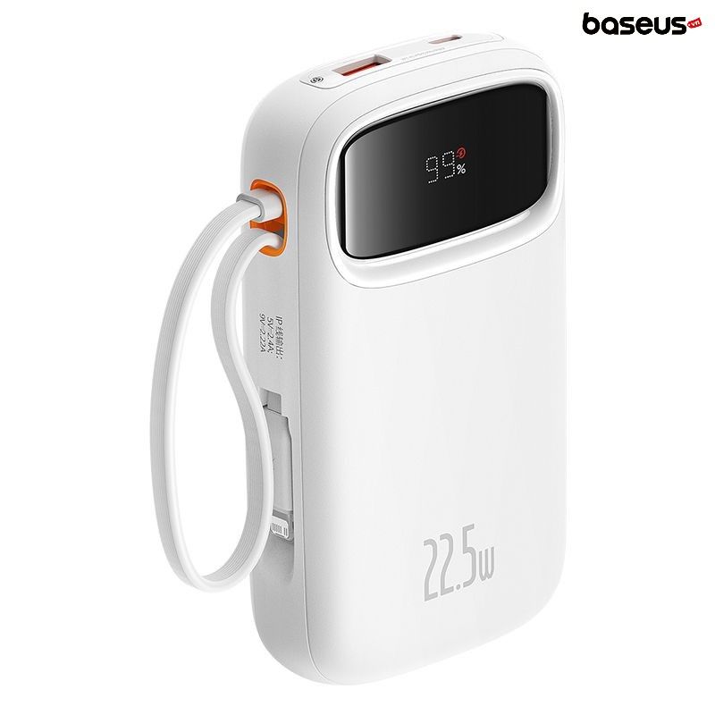 Pin Dự Phòng Sạc Nhanh Baseus Qpow2 Dual-Cable Digital Display Fast Charge Power Bank 22.5W