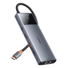 Hub Chuyển Đa Năng Baseus Metal Gleam Series II 10 in 1 Cho Macbook Laptop iPhone Samsung (Type c to HDMI USB RJ45 SD/TF PD 100W 3.5mm)