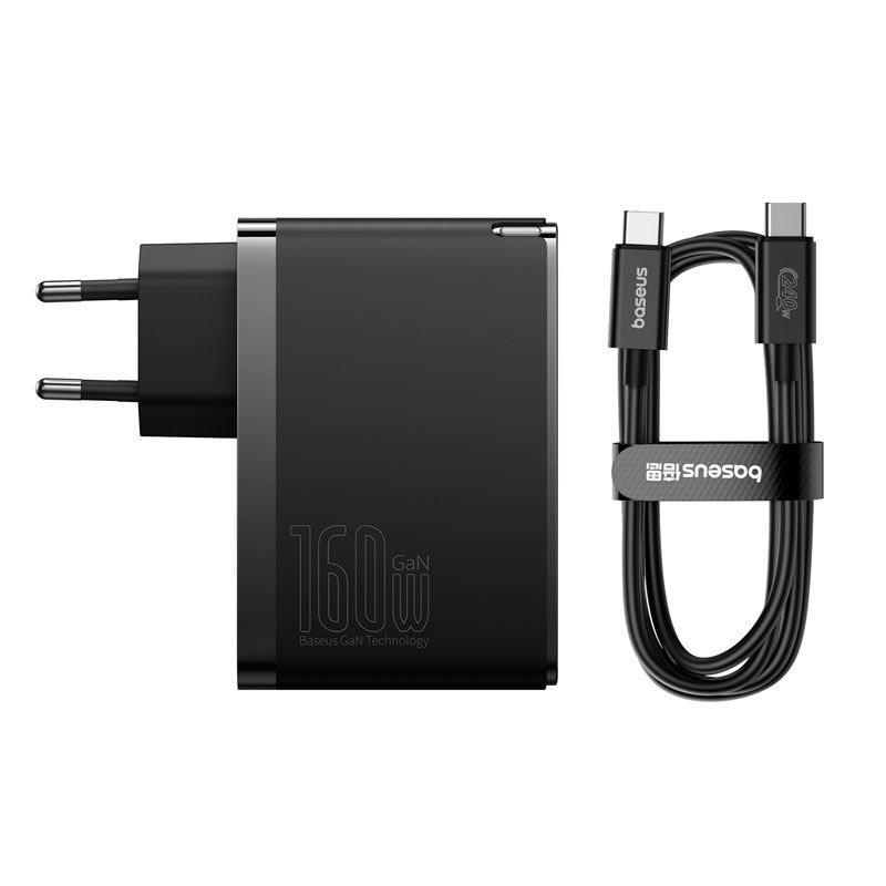 Bộ Sạc Nhanh Baseus GaN5 Pro Digital 160W Cho Laptop Macbook iPhone Samsung (Fast Charger 2C+U PD3.1 QC PPS SCP FCP AFC)