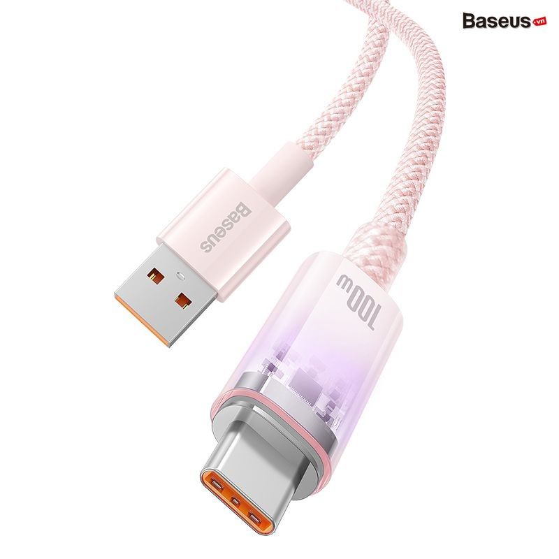 Cáp Sạc Nhanh Tự Ngắt Baseus Explorer Series 2 USB to Type-C 100W dùng cho Samsung Huawei Xiaomi Honor (Smart Power-Off with Smart Temperature Control, Fast Charging Cable)