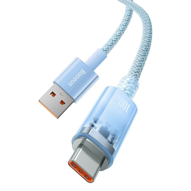 Cáp Sạc Nhanh Tự Ngắt Baseus Explorer Series 2 USB to Type-C 100W dùng cho Samsung Huawei Xiaomi Honor (Smart Power-Off with Smart Temperature Control, Fast Charging Cable)