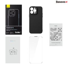 Ốp Lưng Từ Tính Baseus Synthetic Fiber Series Magnetic Phone Case Cho iPhone 14 Sợi Tổng Hợp Aramid Siêu Bền (Tặng Kèm Kính Cường Lực)