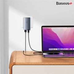 Củ sạc nhanh Baseus GaN5 Pro Ultra-Slim Fast Charger 65W (Combo Củ sạc nhanh Ultra Slim siêu mỏng kèm Cáp sạc 100W, Type C + USB, PD3.0/PPS/QC4.0/SCP/FCP Multi Quick Charge Protocol)