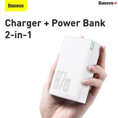 Cốc Sạc Siêu Nhanh Kiêm Pin Dự Phòng Baseus Power Station 4 Hybrid GaN Power Bank Adaptor 10000mAh 87W