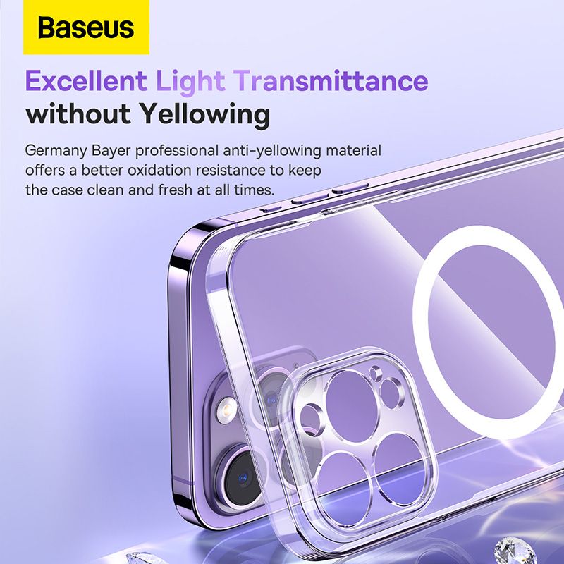 Ốp Lưng Siêu Mỏng Từ Tính Baseus Crystal Series Magnetic cho iPhone (Tặng kèm cường lực)