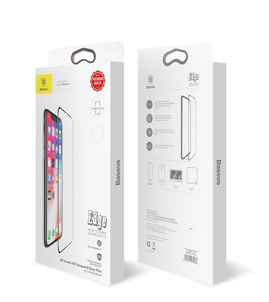 Kính cường lực 5 lớp siêu bền Baseus Rigid-edge 4D cho iPhone XR/ XS/ XS Max (0,3mm, Curved-screen Full Coverage tempered glass )