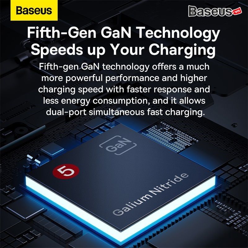 Củ sạc nhanh Baseus GaN5 Pro Ultra-Slim Fast Charger 65W (Combo Củ sạc nhanh Ultra Slim siêu mỏng kèm Cáp sạc 100W, Type C + USB, PD3.0/PPS/QC4.0/SCP/FCP Multi Quick Charge Protocol)