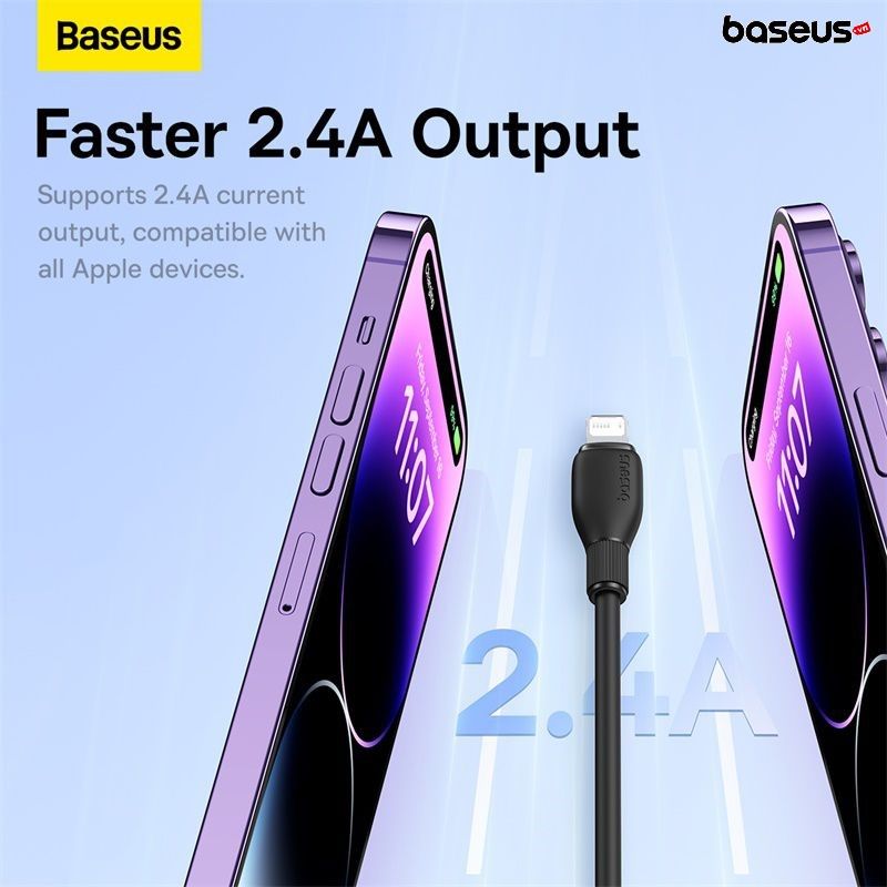 Cáp Sạc Nhanh Cho iPhone iPad Baseus Pudding Series USB to Lightning 2.4A (Fast Charging Data Cable)