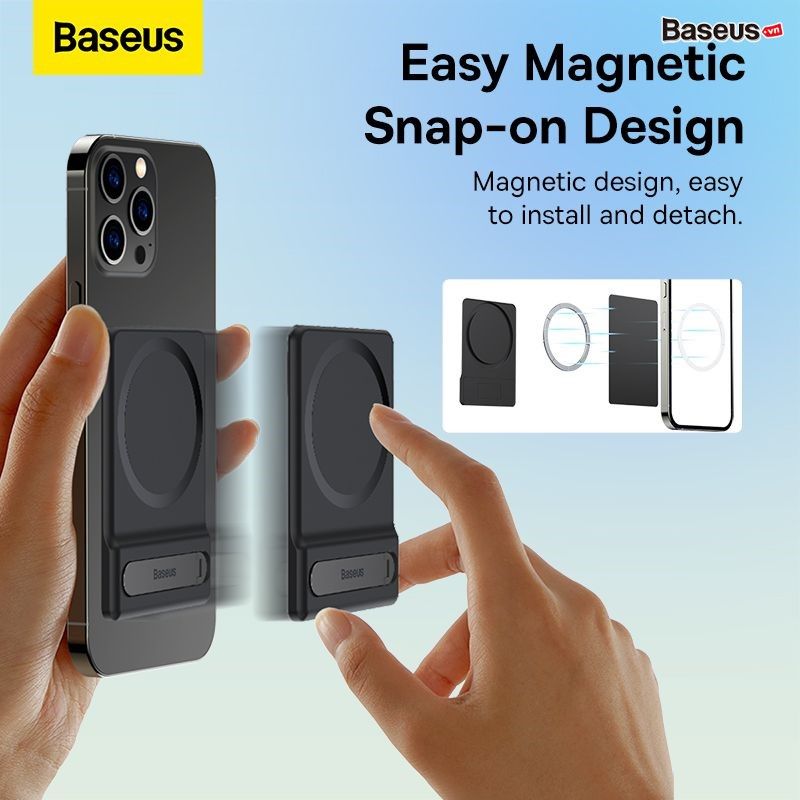 Giá Đỡ Điện Thoại Nam Châm Có Thể Xếp Gọn Baseus Foldable Magnetic Bracket Dành Cho IPhone12/iP13/iP14 (Magsafe Accessories Design)
