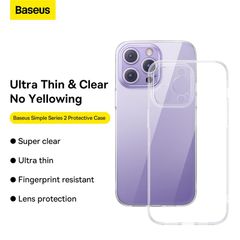Ốp Lưng Trong Suốt Siêu Mỏng Baseus Simple Series 2 Protective Case Cho iPhone 13 14 Pro Max