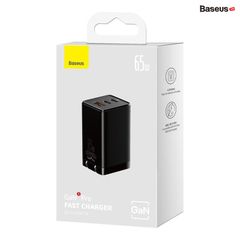 Bộ Sạc Nhanh kèm Cáp C to C Baseus GaN5 Pro Quick Charger 65W (Combo Củ kèm Cáp sạc 100W, Type C*2 + USB, PD3.0/PPS/QC4.0/SCP/FCP Multi Quick Charge Protocol)