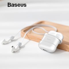 Bao Silicone chống sốc/ chống bụi Baseus Airpods Case LV329 dùng cho tai nghe Apple AirPods( Silicone Protective Kit With Airpods Trap, Support Charging For Airpods)