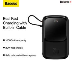 Pin Dự Phòng Sạc Nhanh Baseus Qpow Pro Digital Display Fast Charge Power Bank 10,000mAh Cho IPhone, Type-C