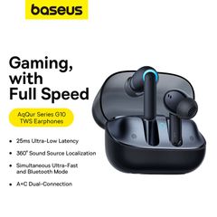 Tai Nghe Bluetooth Baseus AeQur G10 True Wireless Earphones (Bluetooth 5.3, GPS - APP Control, Super Fast charge, Nearly No-delay, Bisa 3D Gaming Earbuds)