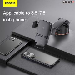 Bộ Đế Giữ Điện Thoại Tích Hợp Sạc Không Dây Baseus Wisdom Auto Alignment Car Mount Wireless Charger (QI 15W)