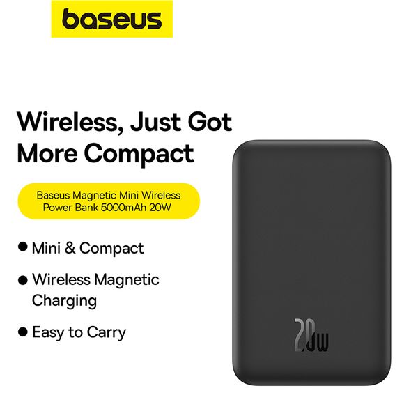 Pin Sạc Dự Phòng Không Dây Tích Hợp Nam Châm Baseus Magnetic Mini Wireless Fast Charge Power Bank 5000mAh 20W