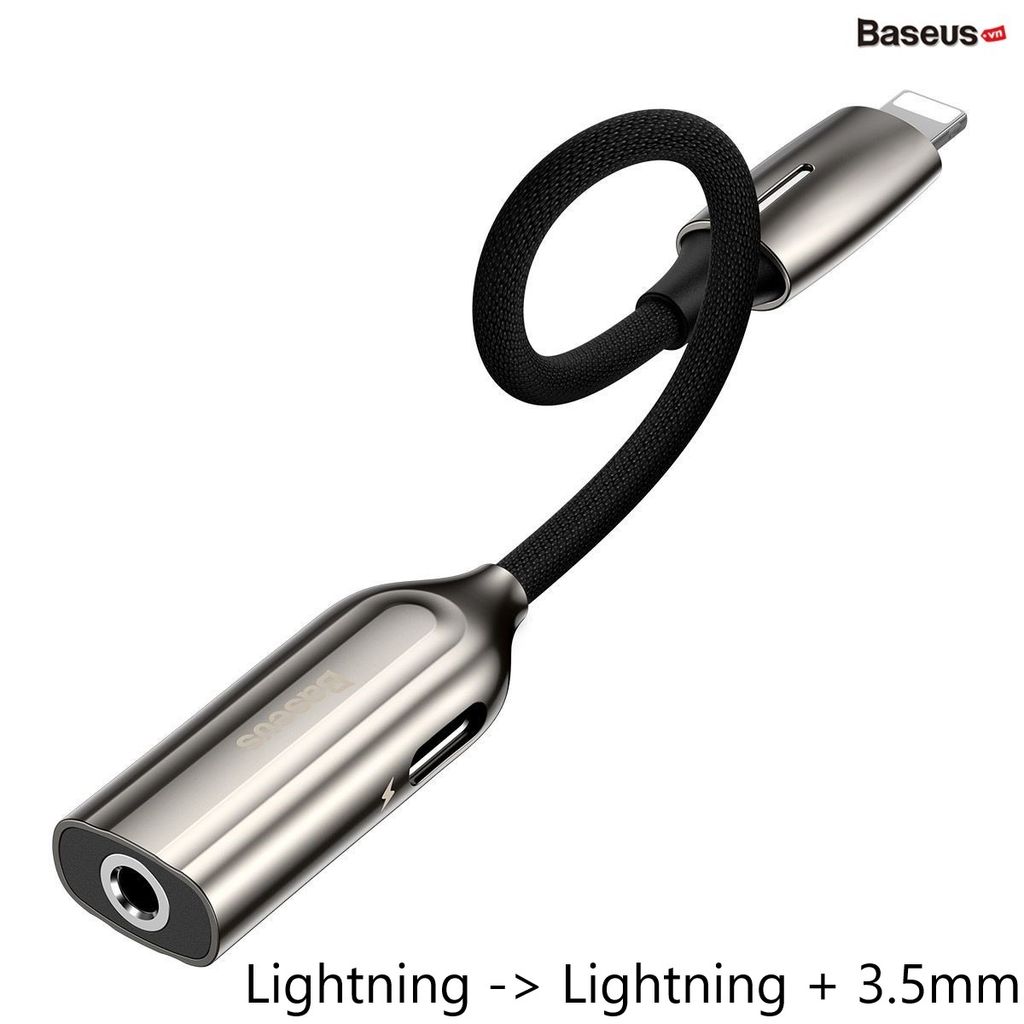 Đầu chuyển âm thanh Baseus L55/L56 2in1 cho iPhone/iPad (Lightning to Dual Lightning/Lightning to Lightning + 3.5mm AUX)