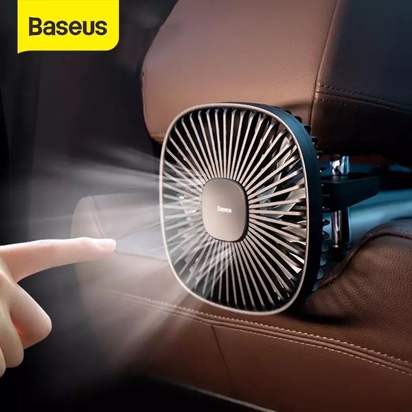 Quạt mini gắn lưng ghế dùng trên xe ô tô Baseus Natural Wind Magnetic Rear Seat Fan (Pin sạc 1000mAh, 2 cấp tốc độ, kết nối từ tính)