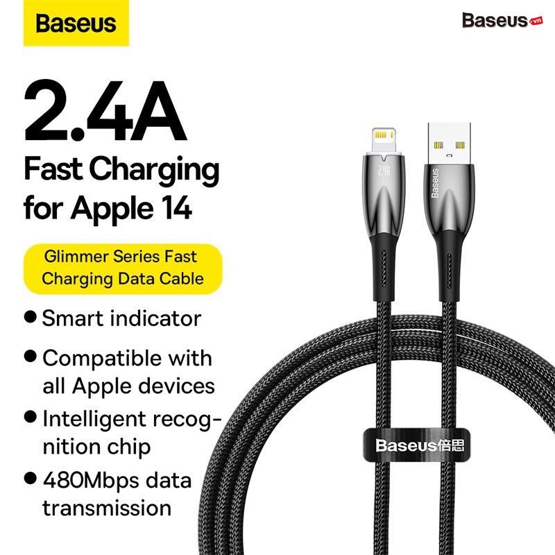 Cáp Sạc Nhanh Cho iPhone Baseus Glimmer Series Fast Charging Data Cable USB to Lightning 2.4A