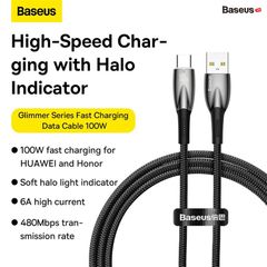 Cáp Sạc Nhanh Công Suất Cao Baseus Glimmer Series Fast Charging Data Cable USB to Type-C 100W