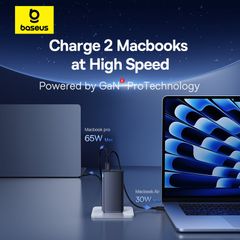 Củ Sạc Nhanh Baseus GaN6 Pro Fast Charger 2C+2U 100W (Tặng kèm cáp nối dài 1m)