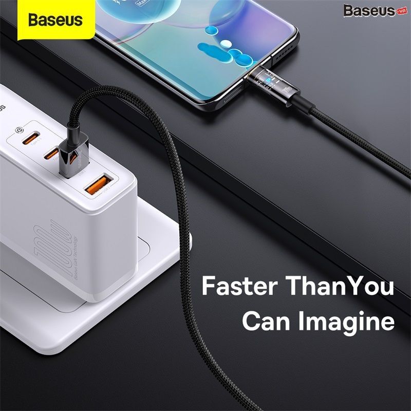 Cáp Sạc Tự Ngắt Siêu Nhanh Baseus Explorer Series Auto Power-Off 100W (USB to Type-C, Fast Charging & Data Cable)