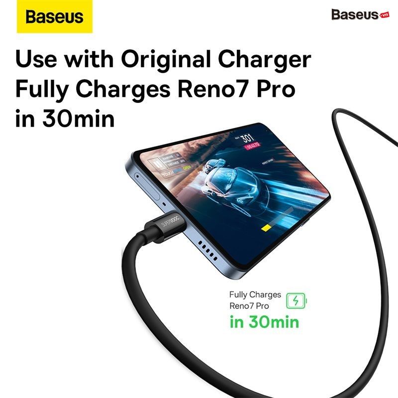 Cáp Sạc Siêu Nhanh Baseus Superior Series (SUPERVOOC) Fast Charging Data Cable USB to Type-C 65W Cho OPPO Huawei Vivo Meizu