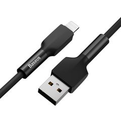 Cáp sạc nhanh 2.4A cho iPhone Baseus Silica Gel Lightning Cable (2.4A/480Mbps, 1m, Metal SR Siêu bền, Chống bám bẩn, chống gảy đầu cáp)