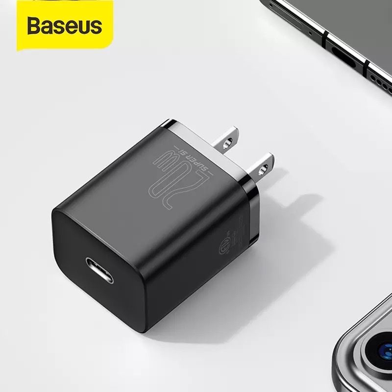 Bộ sạc nhanh, nhỏ gọn Baseus Super Si Quick Charger 20W dùng cho iPhone 12/iP11/XS Max (Type C, 20W/18W, PD/QC3.0 Quick charger)